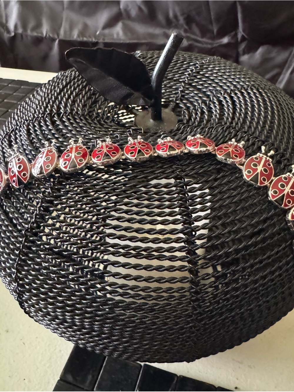 Red Ladybug Link Bracelet - Women Jewelry